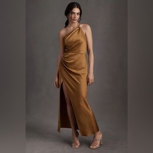 ANTHROPOLOGIE SIGNIFICANT OTHER COPPER SATIN GRACIE EVENING DRESS Sz 10 NWT $276